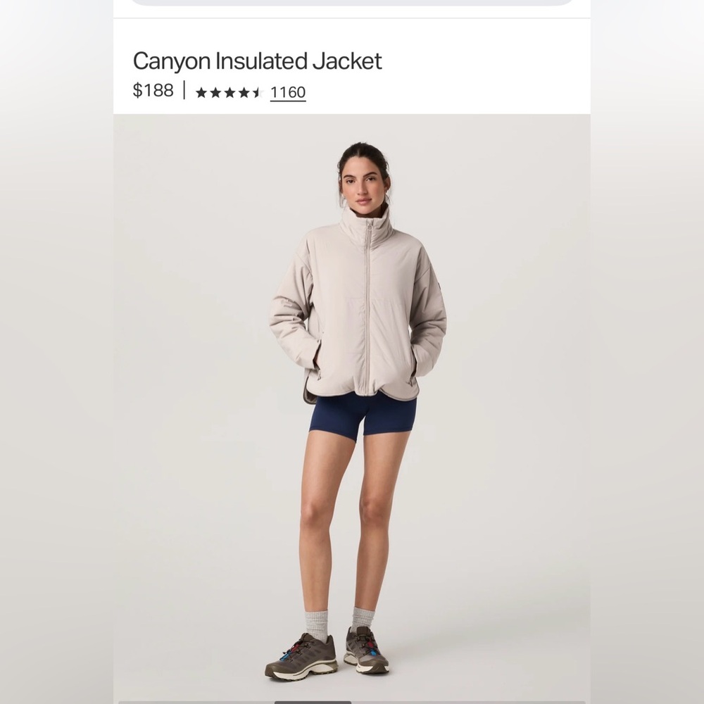 BNWT Vuori Women’s Canyon Insulated Jacket in Pumice (cream color) in XS